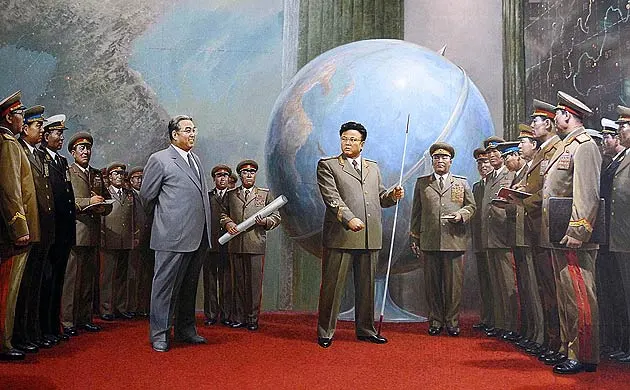 ▲ 1991년 회의 장면을 담은 북한의 그림.    © Corbis