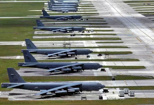 ▲괌의 앤더슨공군기지에 배치된 B-52H 전략폭격기.